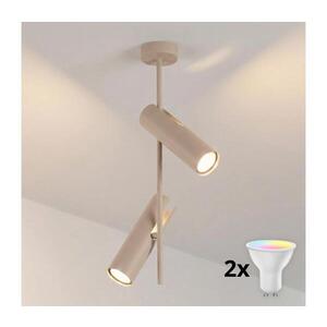 BRILAGI - LED RGBW Stmívatelný lustr na tyči BRANCH 2xGU10/6, 5W/230V béžová BG5258+2xAI0589 obraz