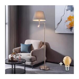BRILAGI - LED Stojací lampa CERIA 1xE27/60W/230V + LED/2, 1W matný chrom/šedá EG32514+EG781036 obraz