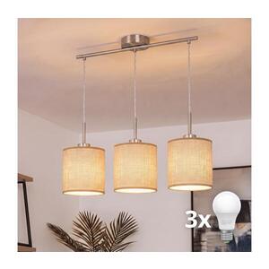 BRILAGI - LED Lustr na lanku NUBILA 3xE27/60W/230V světle hnědá EG32521+3xBG1584 obraz