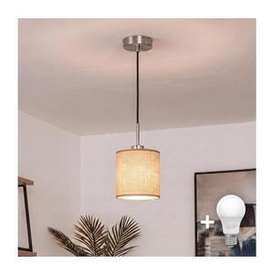 BRILAGI - LED Lustr na lanku NUBILA 1xE27/60W/230V pr. 14 cm černá/světle hnědá EG32517+BG1584 obraz