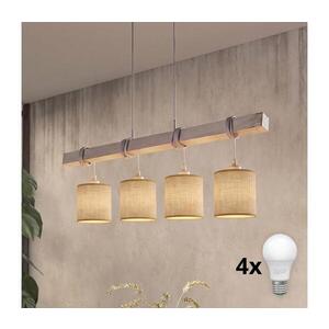 BRILAGI - LED Lustr na lanku NUBILA 4xE27/60W/230V šedá/světle hnědá 1xEG49927A+4xBG1584 obraz