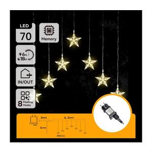 B.V. - LED Venkovní vánoční řetěz 70xLED/230V 1, 2x1m IP44 teplá bílá hvězdy B10303ABGC obraz