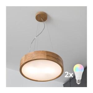 BRILAGI - LED RGBW Stmív. lustr CARVALHO 2xE27/12W/230V dub pr. 37 cm BG0740+2xAI0819 obraz