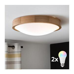BRILAGI-LED RGBW Stmív. strop. sv. CARVALHO SLIM 2xE27/12W/230V dub pr. 37 BG0742+2xAI0819 obraz