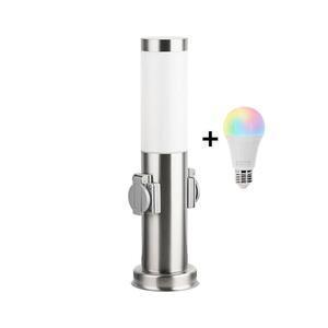 BRILAGI-LED RGBW Ven lampa se 2 zásuvkami 1xE27/12W/230V 40 cm IP44 matný chrom BG3941+AI0819 obraz