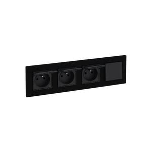 Legrand - Trojitá zásuvka domovní 250V/16A a jednopólový vypínač č. 1 NILOE STEP LR0047+LR0035+LR0035+LR0035+LR0038 obraz