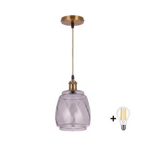 BRILAGI - LED Lustr na lanku RETRO GLASS 1xE27/60W/230V pr. 26cm zlatá/kouř šedá NSTK7417+AI0178 obraz