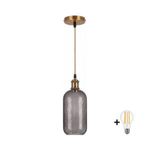 BRILAGI -LED Lustr na lanku RETRO GLASS 1xE27/60W/230V pr. 14 cm zlatá/kouř šedá NSTK7501+AI0178 obraz