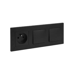 Legrand-Dvojitý jednopólový vypínač č. 1 a zásuvka domovní 250V/16A NILOE STEP LR0046+LR0033+LR0038+LR0038 obraz