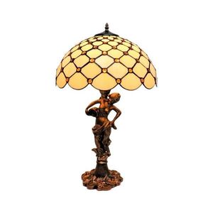 BRILAGI - Tiffany vitrážová stolní lampa IVORY SMOOTH 1xE27/60W/230V BRT-26413D obraz