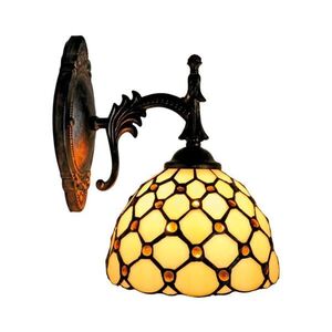 BRILAGI - Tiffany vitrážová nástěnná lampa IVORY SMOOTH 1xE14/40W/230V BRW-26413A obraz
