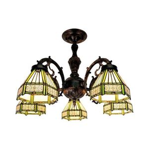 BRILAGI - Tiffany vitrážový přisazený lustr EMERALD 5xE27/60W/230V pr. 60 cm BRD-26414C/5xE27 obraz