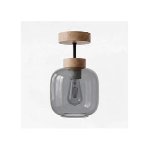 BRILAGI - LED Přisazený lustr R GLASS 1xE27/60W/230V pr. 14 cm dub/kouřová šedá BG3986+NSTK7758 obraz