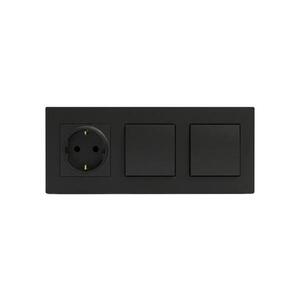 Legrand-Dvojitý jednopólový vypínač č. 1 a zásuv domovSCHUKO 250V/16A NELOE STEP LR0046+LR0038+LR0038+LR0116 obraz
