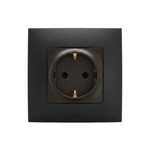 Legrand - Zásuvka domovní SCHUKO 250V/16A s rámečkem NILOE černá LR0012+LR0114 obraz