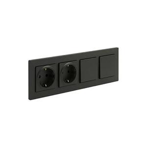 Legrand-Dvojitá domovní zásuvka SCHUKO 250V/16A a dvoj jedn vypí č. 1 NILOE STEP LR0047+LR0116+LR0116+LR0038+LR0038 obraz