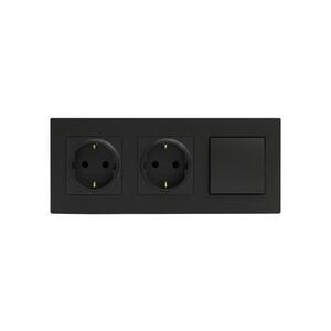 Legrand-Dvojitá domovní zásuvka SCHUKO 250V/16A a jednopól vypín č. 1 NILOE STEP LR0046+LR0116+LR0116+LR0038 obraz