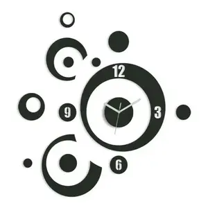 ModernClock 3D nalepovací hodiny Planets wenge obraz