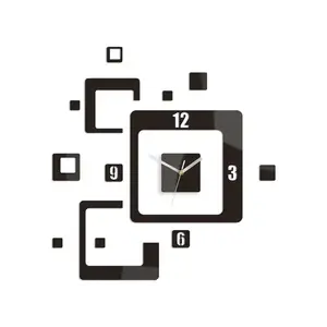 ModernClock 3D nalepovací hodiny Trio wenge obraz