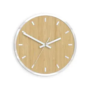 ModernClock Bambusové nástěnné hodiny Bamboo 30 cm hnědé obraz