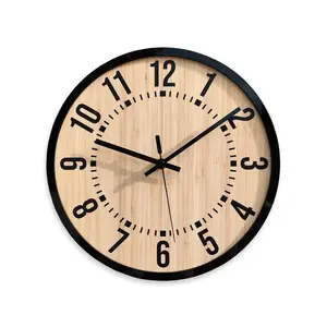 ModernClock Bambusové nástěnné hodiny Bruno 30 cm hnědé/černé obraz