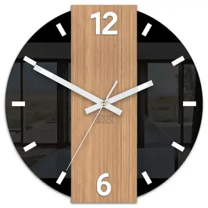 ModernClock Bambusové nástěnné hodiny Primo 30 cm hnědé/černé obraz