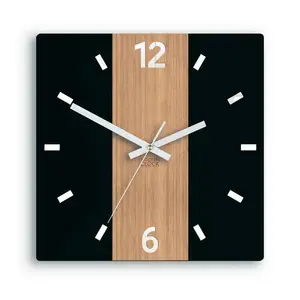 ModernClock Bambusové nástěnné hodiny Primo 30 cm hnědé/černé II obraz