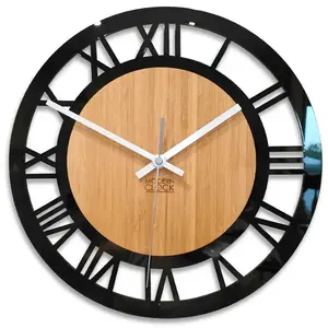 ModernClock Bambusové nástěnné hodiny Verona 30 cm hnědé/černé obraz