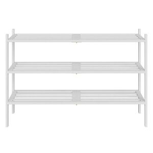 SONGMICS Bambusový botník Gresty 70 cm bílý obraz