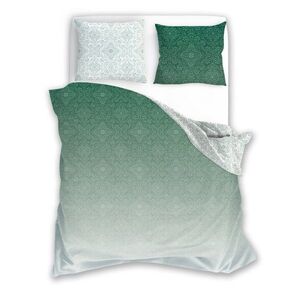 Faro Bavlněné saténové povlečení Milagro Verde 023 220x200 cm + 2x 70x80 cm zelené/bílé obraz