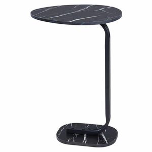 HowHomely Boční stolek DAMIAN 59 cm mramor černý obraz