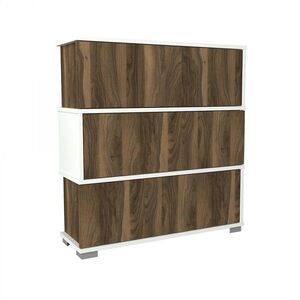 Hanah Home Botník Napolyon 90x93 cm ořech/bílý obraz