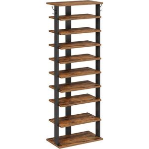 Botník Vasagle Kloudy 50 cm černý/hnědý II obraz