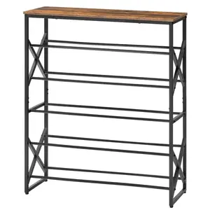 Botník Vasagle Tres 75 cm černý/hnědý obraz