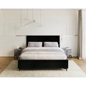 FDM Čalouněná postel Elegante se zvedacím roštem Paris černá, velikost 120x200 obraz