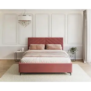 FDM Čalouněná postel Elegante se zvedacím roštem Paris lososová, velikost 120x200 obraz