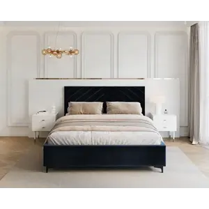 FDM Čalouněná postel Elegante se zvedacím roštem Paris tmavě modrá, velikost 120x200 obraz