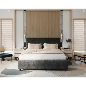 FDM Čalouněná postel Line Plus se zvedacím roštem Nano Velvet černá, velikost 120x200 obraz