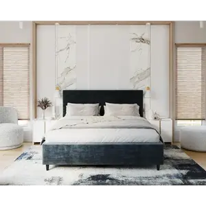 FDM Čalouněná postel Line Plus se zvedacím roštem Nano Velvet denim, velikost 120x200 obraz