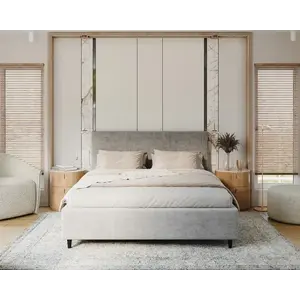 FDM Čalouněná postel Line Plus se zvedacím roštem Nano Velvet šedá, velikost 120x200 obraz