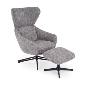 HALMAR Čalouněné otočné křeslo FREDY s podnožkou šedé obraz