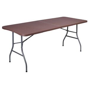 TZB Cateringový skládací ratanový stůl 180 cm hnědý obraz