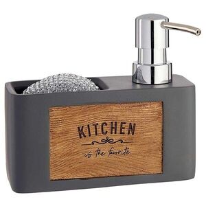KINVARA Dávkovač saponátu s příslušenstvím KITCHEN šedý obraz