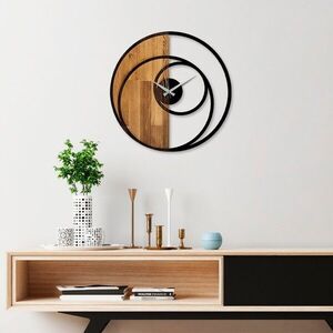 Wallity Dekorativní nástěnné hodiny WALLIE CIRCLE 56 cm ořech/černé obraz