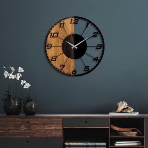 Wallity Dekorativní nástěnné hodiny WALLIE LINEAR 56 cm ořech/černé obraz