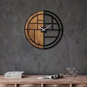 Wallity Dekorativní nástěnné hodiny WALLIE ORGANIC 56 cm ořech/černé obraz