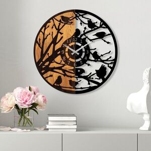 Wallity Dekorativní nástěnné hodiny WALLIE WOODEN 56 cm ořech/černé obraz