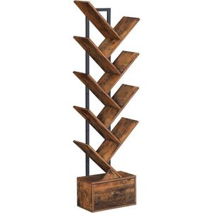 VASAGLE Designová knihovna Marelo 135 cm hnědá obraz