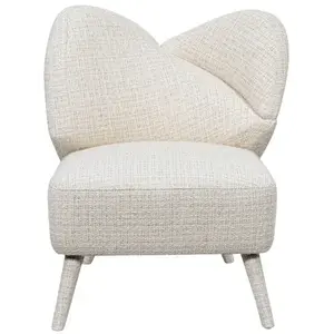 LivinHill Designové křeslo Leith lounge bouclé béžové obraz