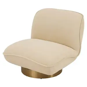 LivinHill Designové křeslo Nua velur béžové/zlaté obraz